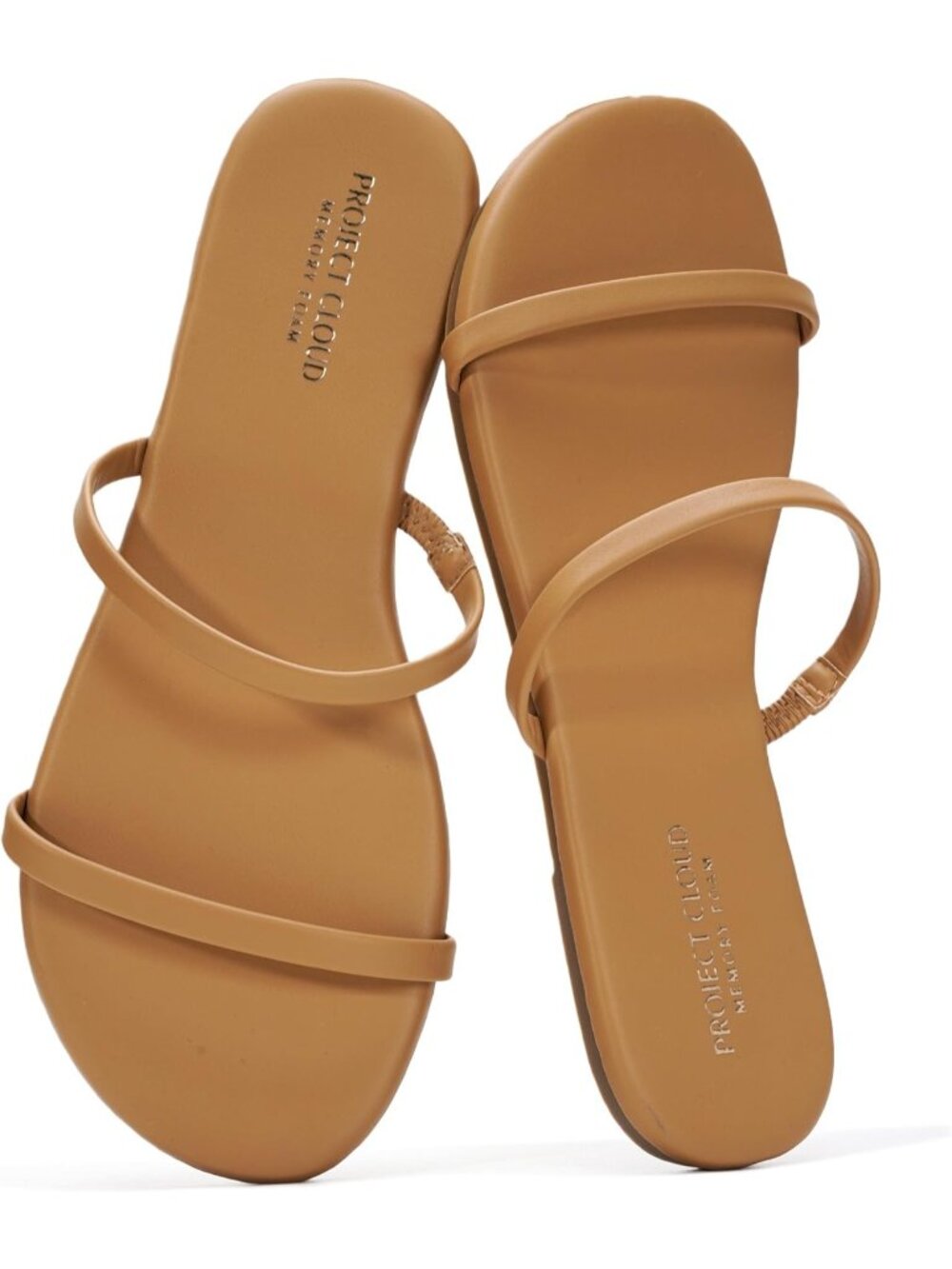 Women's Camel Lightweight Memory Foam Insole Beach Flip Flops Summer Sandals